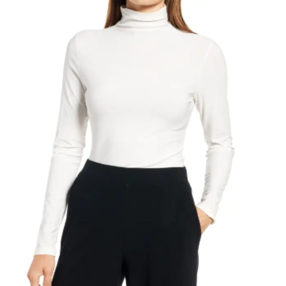HALOGEN Funnel Neck Top